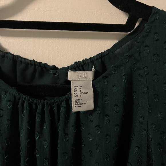 Green Swiss Dot H&M Dress - Medium - Picture 4 of 7